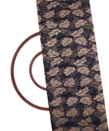 navy blue and golden foil print cut work net fabric hs131 5574